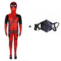 Halloween Superhero Deadpool Cosplay Suit Jumpsuit Backpack Fantasy Movie Character Mask Tights With Sword And Bag Holiday Set 110 black