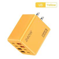 8 in 1 HUB USB C Charger 240W USB C PD QC3.0 Multi-Port Charging Phone Charger Power Adapter EU/US Plug Wall Charger EU-2pcs