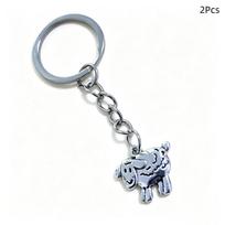 2/10Pcs Cute Sheep Charm Keychain Lobster Clasp Metal Lamb Bag Ornament Holiday Birthday Diy Gift A1 2PCS gray