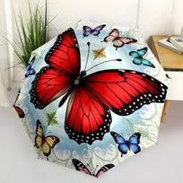 Pink Roses Print Umbrella, Compact Auto Open/Close Travel Umbrella, Windproof Waterproof for Floral Lovers red