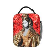 Lola Flores Lunch Bag  Retro Lunch Box For Girls Office Portable Cooler Bag Waterproof Print Tote Food Bags as picture red
