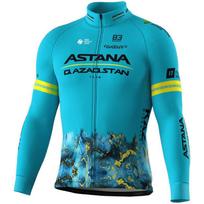 ASTANA Long Sleeve Cycling Set Thermal Fleece Bike Jersey Road Biking L blue