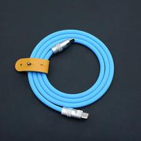 2026 Chubby C-C 240W 6A Fast Charging Cable with Pure Copper Conductor Thick Silicone USB-C for iPhone 16/15 Series iPad 0.5 m dangaus mėlyna spalva