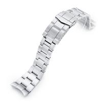 Orient MiLTAT 22mm Metal Watch Band Oyster Bracelet SUS316L Stainless Steel Brushed Silver Submariner Clasp for Sports Kamasu Mako3 Diver Style white