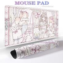 Pink Rococo Mouse Pad Loli Girl Large Gaming XXL Cute Bear  Bunny Nonslip Laptop Keyboard PC Gamer Office Exquisite Decoration 40x80x0.2cm