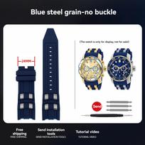 26 mm specialus lenktas sąsajos dirželis Vyriškam Invicta Pro Diver didelio ciferblato kvarciniam laikrodžiui silikoninė apyrankė atspari vandeniui 26mm black