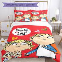 3pcs Charlie and Lola Bedding Set Duvet Cover Closure Includes 1 Duvet Cover & 2 Pillowcases, Soft and Comfortable for All Seasons. 140cmx210cm