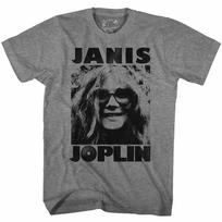 Janis Joplin Janis Graphite Heather Adult T-Shirt XXL black