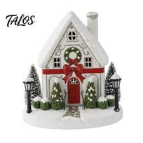Resin Holiday Display House Christmas Aroma Diffuser with Warm LED Light for Home Decor, Indoor Winter Decoration Essential Oil Mist Effect B