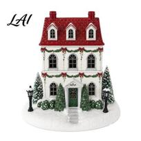 Christmas Village House Diffuser Aroma with Warm LED Light for Holiday Home Decor Vintage Decor Essential Oil Mist Effect Seasonal Living Room A