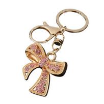 Rhinestone Bow Keychain with Rotating Lobster Clasp for Women Girls Sparkling Bow Keychain Bag Charm for Birthday Mother's Day