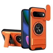 Case for Google Pixel 11 10 Pro XL Pixel 10A 9A 9Pro Slide Camera Kickstand Magnetic Rotate Holder Shockproof Protection Cover Google Pixel 10a oranžinė