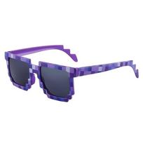 1-12Pcs Pixel Sunglasses Retro Pixel Glasses Adult Boys and Girls Photo Props Birthday Party Supplies 4 A-Purple-1pc blue