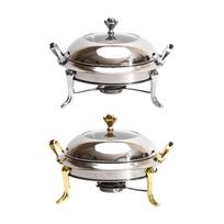 Indas maistui šildyti bufetui, Stockpot, Kempinginės spiritinės viryklės restoranui, piknikui Gold gray