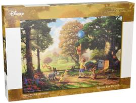 Tenyo 1000 dalių dėlionė Disney Thomas Kinkade Mikė Pūkuotukas Mikė Pūkuotukas II Drobės stiliaus Speciali meno kolekcija su klijais ir mentele white