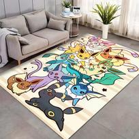 P0kem0n Klasikinis personažas Pikachu Eevee Spausdintas Didelis Plotas Kilimas Miegamasis Svetainė Vaikų Miegamasis Sofa Durų Kilimėlis Vaikų Grindų Dekoro Kilimėliai 100cm x 120cm