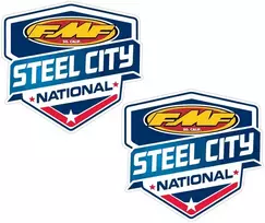 Motociklu Lipdukai Motociklo lipdukai FMF Steel City, sportinio stiliaus, 2 vnt.