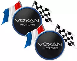 Motociklu Lipdukai Motociklo logotipo lipdukai Voxan Logo with Flags, su vėliavos motyvu, retro stiliaus, 2 vnt.