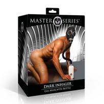 BDSM veido kaukė su žarna Master Series Dark Inhaler, juoda