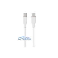 Silicone cable USB Type-C - Type-C, 60W (white, 1m)