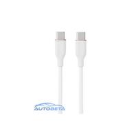 Silicone cable USB Type-C - Type-C, 60W (white, 2m)