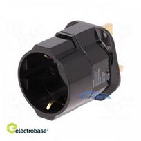 Adapter Out: EU Plug: with earthing Colour: black Input: UK