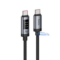 Data Cable with digital display USB C to USB C Hoco PD 6A 240W 1,2 m U148 black