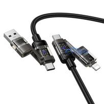 Cable 4in1 USB A / C to USB C / Lightning Hoco 240W 1,2 m U151 black