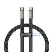 Flat cable Type C to Type C VEGER PD 5A 240W CC2-MTB 1,5 m black