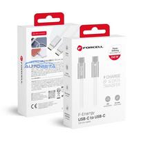 Cable USB C to USB C Forcell F-Energy QC4.0 PD 5A 240W Cafule Flat 1,2m CCFN23 white