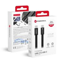Cable USB C to USB C Forcell F-Energy QC4.0 PD 5A 240W Cafule Flat 1,2 m CCFN23 black