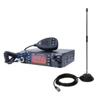 Package CB PNI ESCORT HP 9001 PRO ASQ radio station adjustable, AM-FM, 12V / 24V, 4W + CB PNI Extra 40 antenna with magn