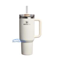 Thermal mug with straw The Quencher H2.0 Fluted Tumbler 1.18L in glossy cream color