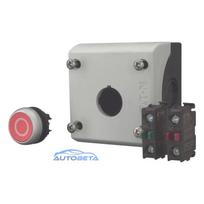 Eaton M22-D-R-X0 / KC11 / I spiedpogas izpildmehānisms ar kontaktu bloku, sarkans, titāna, plastmasa, IP66 / IP67 / IP69