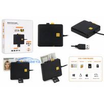 iLike 4-in-1 USB Smart Card Reader with SIM, SD & Micro SD Support, CAC Reader for ID Cards, Bank Cards, eID and Memory