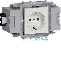HAGER GS10019016 1 ligzdas Schuko kontaktligzda ar Wago Winsta priekšējo fiksāciju, tīri balta