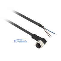 TMSS GERMANY Telemechanique Sensors M12 savienotāja kabelis ar 4 kontaktiem, 5m PUR, melns, taisns, IP67 / IP65 / IP69K,