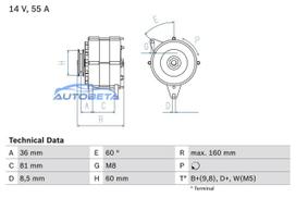 Alternatoris Ford Escort Orion Fiesta Alternatoris 60A 90A 6002 6051 6102