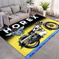 Horex Vintage Motorcycle Poster Print Area Rug Yellow Gradient German Classic Motorbike Floor Carpet Biker Living Room Bedroom Home Decor Mat 60x90cm( 23x35in )