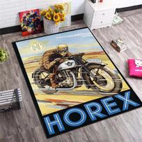 Horex Vintage Motorcycle Poster Print Area Rug Yellow Gradient German Classic Motorbike Floor Carpet Biker Living Room Bedroom Home Decor Mat 70x100cm( 27x39in )