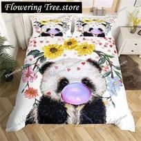 Black And White Panda Duvet Cover Boys Girls Cute Giant Panda Duvet Cover Set Kids Cartoon Animal Pattern Comforter Cover Decor0 EU Single 135x200cm