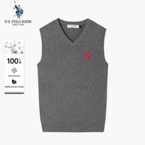 JAV. POLO ASSN.. Vyriškas V formos išmegztas liemenė 3XL gray