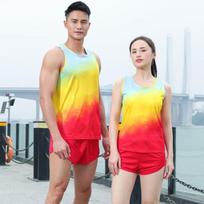 Men Women Track Field Suit Running Sportswear High School Exam Sprint Long Distance Training L yellow