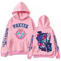 Hazbin Hotel Vox Voxtek Grafinis Džemperis su Gobtuvu Unisex Džemperis su Gobtuvu Animacinio Personažo Spaudinys Gatvės Stiliaus Megztinis Viršutiniai Drabužiai Vyrams Moterims Kasdienis Laisvalaikio Drabužis S pink