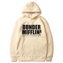 The Office Dunder Mufflin INC Hoodie Dwight Schrute Sweatshirt Women Hoodies Casual Pullover Hooded Sweater S beige