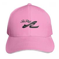 Sea Ray Boat Black Logo Essential Baseball Cap Cotton Twill Breathable Contrast Two Tone Brim Snapback Flat Bill pink