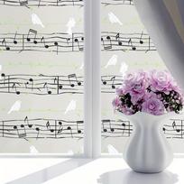 1 ritinėlis 60cm plačiajuostis lipnus muzikos natų paukščių rašto privatumo plėvelė šilumos kontrolė UV apsauga, nepermatomas lango lipdukas, speciali plėvelė durims ir langams 10m