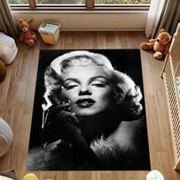 Vintažinis Marilyn Monroe žvaigždės juodame rėme neslystantis grindų kilimėlis Retro Holivudo įžymybė skalbiamas vidaus svetainės miegamojo zonos kilimas 40x60cm( 15x23in ) white