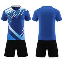 Kids Adult Badminton Shirts Shorts Set Sports Training Competition Wear 2XS blue