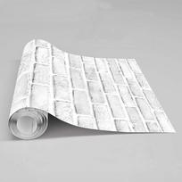 3D tekstūruotos baltos plytos tapetai dekoratyvinė plėvelė 45CM x 1M